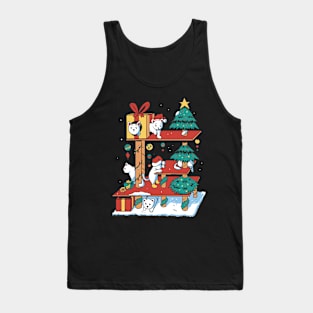 Cute Christmas Cat House Tank Top